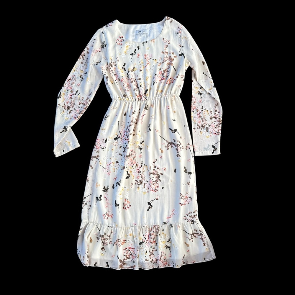 Chic Long Sleeve Floral Dress
